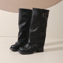 French boots children's 2025 new autumn and winter temperament heightening boots versatile small large size knight boots women 35