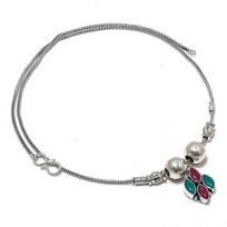 Ruby, Emerald(Simulated) Gemstone 925 Sterling Silver Jewelry Necklace 18  ASN-5958
