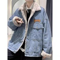 Men's Lambswool Lined Denim Jacket - Thick, Warm, Autumn/Winter Style M