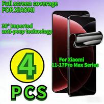 4 vnt. Anti-Spy hidrogelio plėvelė, skirta Xiaomi 17 15 14 13 12S 12 11 Ultra, apsauginis ekranas privatumui, skirtas Mi 17-11 Pro 17 ProMax 17 Ultra 17Pro Anti Spy Soft Film&Xiaomi 17 juoda