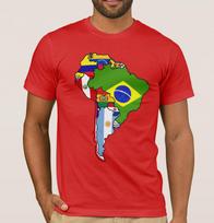 Flag Map of South American Countries TShirt 100 Cotton ONeck Summer Short Sleeve Casual Mens Tshirt Size S3XL S
