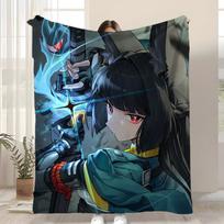 Zenless Zone Zero Hoshimi Miyabi Mesti pledas Vaikams draugiškas flanelinis pledas Minkštas šiltas antistatinis skalbiamas visų sezonų 75x90cm blue