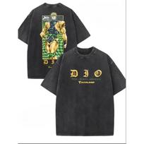 JoJo keisti nuotykiai anime Išskalbėti marškinėliai vasariniai Nauji dvipusiai su grafika Medvilniniai Madingi Streetwear YK marškinėliai L beige