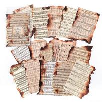 Yoofun 30pcs Burned Decor Material Paper Vintage Map Letters Newspaper Burning Papers for Scrapbooking Journal DIY