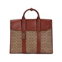 COACH Gotham 39 classic presbyopia cow leather briefcase shoulder crossbody bag handbag large size men's brown with rust color ruda