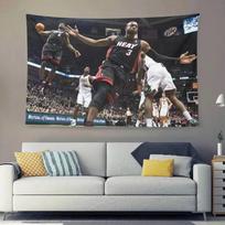 LeBron James And Dwyane Wade Iconic Moments Sports History Decoration Tapestry Bedroom Dormitory Decoration 100X70CM