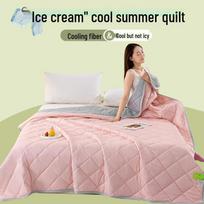 Spring-Summer Cool Silk Quilt: Ice Cream Solid Color Thin Air Conditioner Blanket 70x100cm Single Quilt (Small, Color Random)