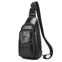 Top Grain Leather Men Chest Sling Bag Casual Crossbody Shoulder Leather Bag juoda