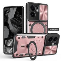 Armor Funda for OPPO Reno 13F 13 F Case Slide Camera Ring Stand Protection Cover for OPPO Reno 13 Pro Shockproof Capa for OPPO Reno 13F rožinio aukso spalvos