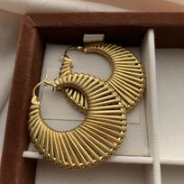 Large Ring Radial Braided Earrings Earrings Rope Winding Light Luxury Eye-Catching High Sense Personality Unique Art