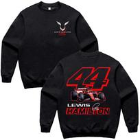 Lewis Hamilton Racing 44 Crewneck Shirt Unisex Fashion Long Sleeve Sweatshirt High Street Tracksuit Casual Pullover M juoda