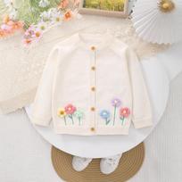 2026 Hot-selling Baby Spring and Autumn Casual Shirts, Children's Baby Round Neck Long-sleeved Cute Little Flower Sweaters 4Y balta