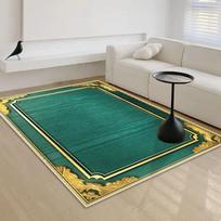 Luxury Green Home Rug Golden Border Big Size Antiskid Bedroom Carpet Easy Clean Washable Coffee Table Mat Living Room Decor 60x90cm