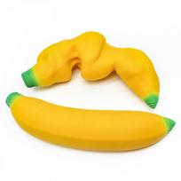 1pc Simulated Banana Squishy Toy, Slow Rising Soft Squeeze Stress Ball, Novelty Sensory Fidget Toy for Anxiety Relief geltona