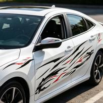 2 vnt. Automobilio lipdukai Decals Kūrybingi Juokingi Paprastas montavimas Transporto priemonės kėbulo šoninis Didelis Black Red gray