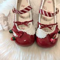 Lolita shoes dopamine small leather shoes bow cute low heel shoes 35