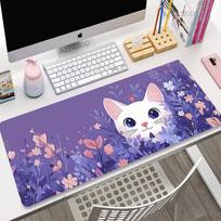 Cute Black Cat Large Gaming Mousepad XXL Gamer Mouse Pad For Office Long Table Mat Kawaii Plant Desk For Teen Girls Big Desk Mat 800x300x2mm