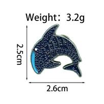 Marine Life Brooches: Wave Pattern Manta Ray & Whale Shark Badge Accessories blue