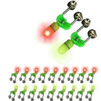 20pcs LED Night Fishing Rod Bite Bait Alarm Light with Double Bells Ring Fish Bite Alarm Indicator