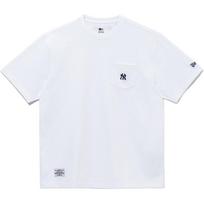 New Era MLB New York Yankees Pocket Crew Neck Short Sleeve T-Shirt Unisex Tops White 14405331 XXL