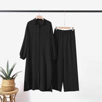 ZANZEA Women Long Blouse and Pants Muslim Casual Two Piece Suit Set L