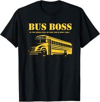 New Limited Bus Boss Funny School Bus Driver T-Shirt Size S-5XL S