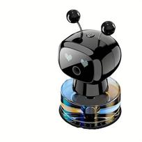 Cute Robot Car Air Freshener Smart USB Rechargeable Aromatherapy Diffuser LED Display Auto Spray Perfume for Home Car Decor Gift black - cologne