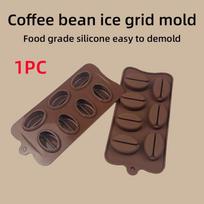Coffee Bean Silicone Ice Grid Mold Creative Frozen Ice Block Household Ice Box Food grade Refrigerator Ice Maker 1pc