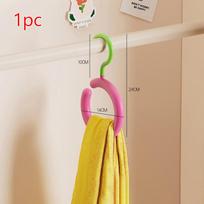 Dopamine Hook Clothes Hanger 1/5Pcs - Rotating Scarf Hat Bag Organizer, Non Perforated Silk Display Stand