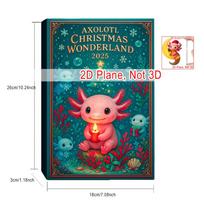 2D Flat Salamander Calendar Advent Random Box Dragon in The Forest Mystery Box 24 Days Countdown Box for Christmas as show red