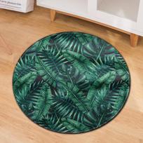 Green Leaf Plant Living Room Area Rug cactus Print Round Bedroom Carpet Chair Mat Kids Play Rug Memory Foam Bathroom Mat Doormat Diameter 60cm