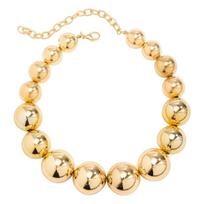Exaggerated Big Bead Ball Choker Necklace for Women Fashion Temperament Goth CCB Clavicle Chain Christmas Jewelry Gift
