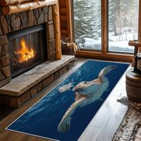 Ocean Theme Runner Rug Turtle Print Home Decor Carpet Absorbent Anti-Slip Hallway Rug for Hallway Living Room Bedroom Kitchen 40X120CM
