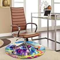 1pc My Little Pony Rainbow Dash Twilight Sparkle Princess Luna Round Carpet Office Chair Mat Non-Slip Rug Festival Gift, Home Decor Living 80cm