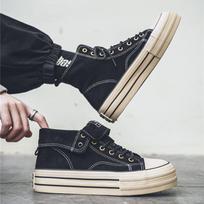2026 New High Cut Thick Sole Versatile Trendy Fashion Casual Sports Niche Board Shoes Couple's Cloth Shoes 39