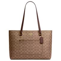 Coach Gallery 34 Spausdintas logotipas Padengto drobės pirkinių krepšys Unisex pirkinių krepšiai Ruda CAZ00-IMXHE Basic Set (Bag+Dust Bag) gray