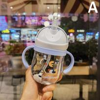 250ml Cute Cartoon Anti-Choking Handle Cup Gravity Ball Water Cup Animal Cup Baby Wide Caliber Drinking Milk Water Bottle