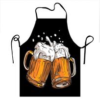 Beer Festival apron with creative beer mug prints durable and comfortable fun chef cooking apron for home cleaning multiplesizes 38X47cm(15X19in)