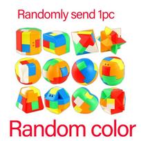 Colorful PP Material Lu Ban Cube Puzzle Toy Deconstructable And Reassemblable Perfect Christmas Gift Brain Teaser Challenge Game