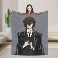 Dazai Bungo Stray Dogs Blankets Flannel Print  Breathable Super Warm Throw Blanket for Bed Couch Bedding Throws 75x90cm
