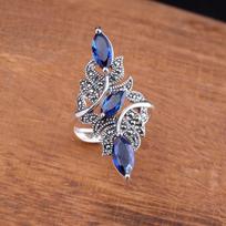 Popular Fashion Ladies' Cut Blue Sapphire Ring 6