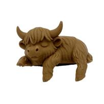 Cute Highland Cow Monitor Farm Cow Screen Statue 3D Printed Topper Figurine Funny