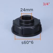 S60x6 Coarse Thread IBC Tank Tap Connecter X 1/2'' 3/4'' Water Coupling Adapter 1000L Garden Home Replacement Valve Fitting black