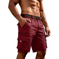 Mens Cargo Shorts Loose Fit Multi Pocket Summer Shorts Casual Work Shorts with Adjustable Waistband for Outdoor Activities L