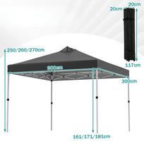 Sulankstomas sodo paviljonas Sodo palapinė 300 x 300 cm