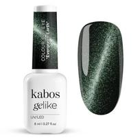 Kabos Gelike Cat Eye Earth, 8 ml – magnetinis hibridinis nagų lakas, 3D katės akies efektas, sodri žalia „Evergreen Earth“
