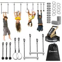 Vaikiškas Ninja kliūčių ruožas HyperMotion su 7 kliūtimis ir 15 m slackline juosta