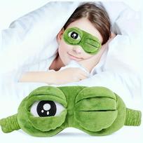 3D liūdno varlės akių kaukė miegui, minkštas patogus kelioninis uždangalas akims, unisex suaugusiems vaikams, šviesą blokuojantis akių raištis, nešiojamas dizainas žalia