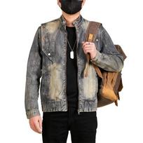 Heavy Gradient Handsome Denim Jacket for Men New American Retro Workwear Denim Top 2XL
