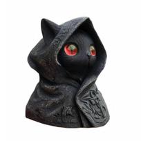Yousheng Hooded Cat Statue Resin Mysterious Black Cat Figurine Gothic Tabletop Mini Cat Sculpture Halloween Decoration Gift for Cat Lovers raudona